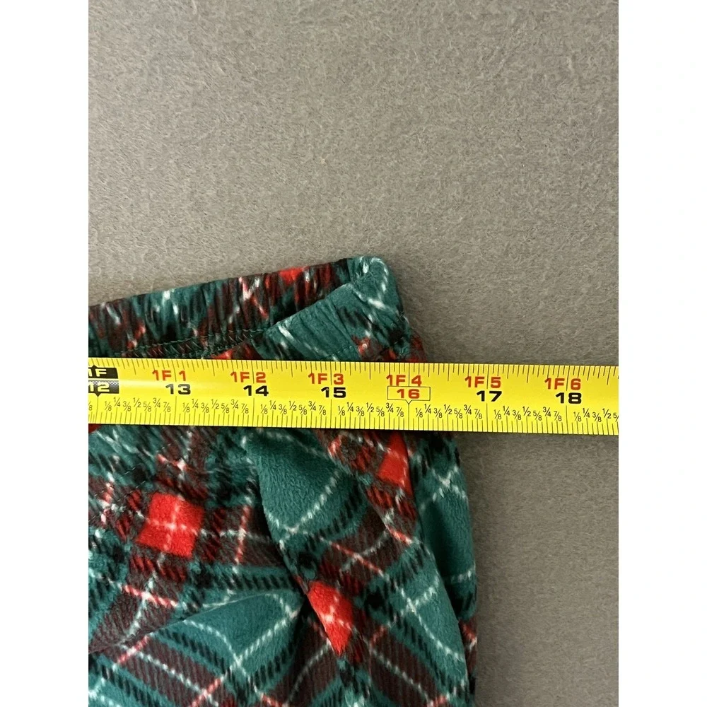 Croft‎ & Barrow Women's XL Plaid Fleece Pajama Lounge Pants Green Red Sleepwear